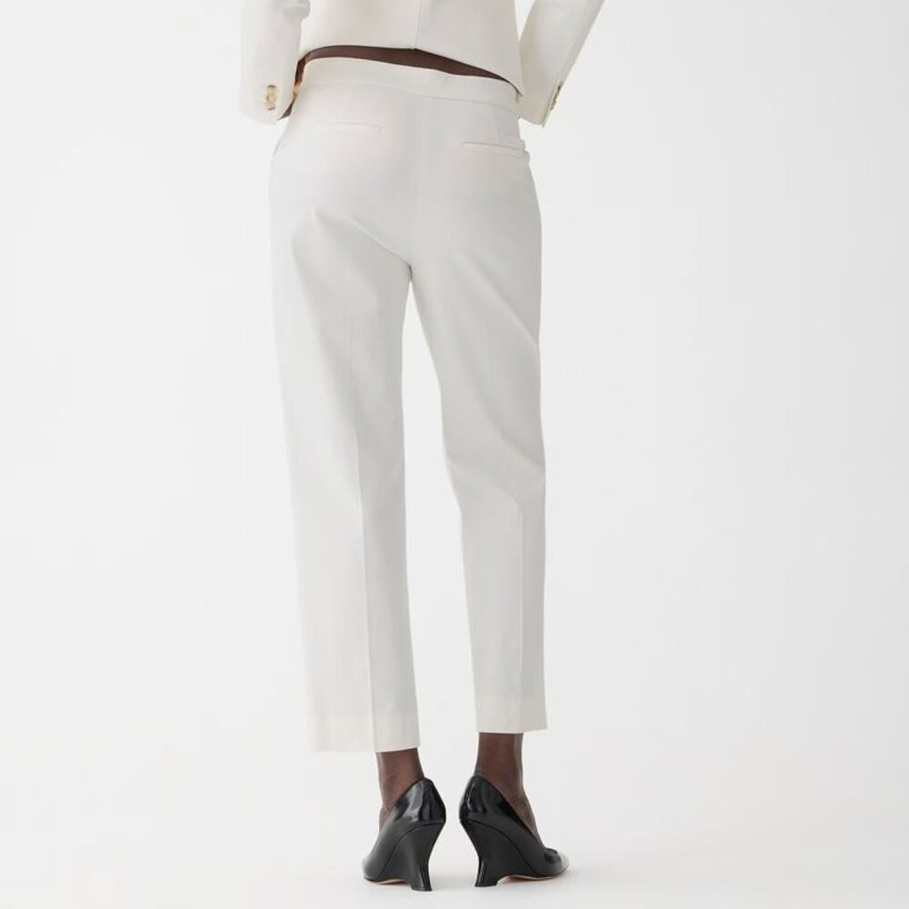 NWT J. Crew Kate straight-leg pant in bi-stretch cotton blend - Size 10 - Ivory